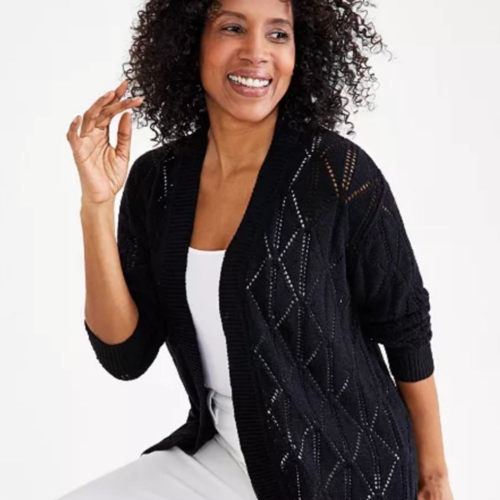 Cyrus Black Diamond-Knit Women's Cardigan